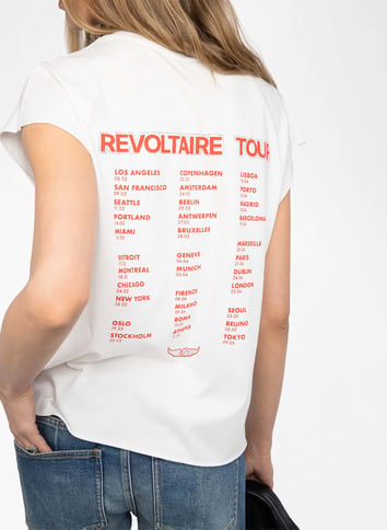 Tee-shirt col rond en coton ZADIG&VOLTAIRE Blanc